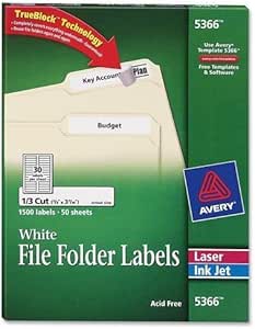 Amazon.com : 5366 Avery Filing Label - 0.66