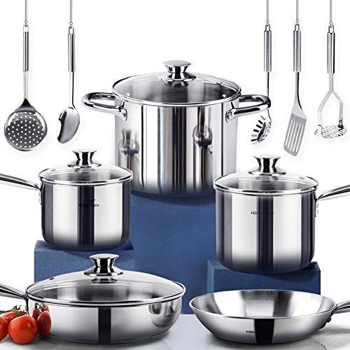 Buy HOMI CHEF 14Piece Mirror Polished Nickel Free Stainless Steel