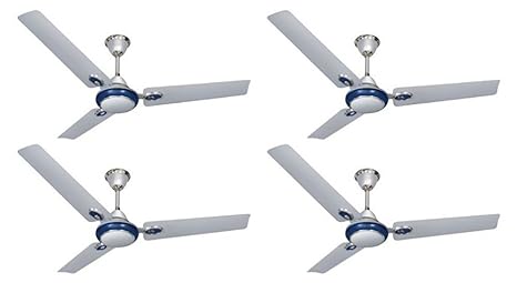 Blue Sapphire Fusion 48 Inch Ceiling Fan Silver Blue Pack Of 4