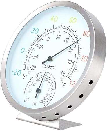 Glanics Indoor Outdoor Thermometer Hygrometer Decorative Wall