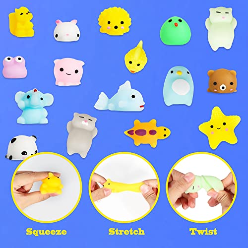 MGparty 72 Pcs Mochi Squishies Bulk Animal Squishy Toys for Party