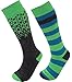 Lorpen Kid's Merino Ski - 2 Pack Socks, Blue/Green, Small