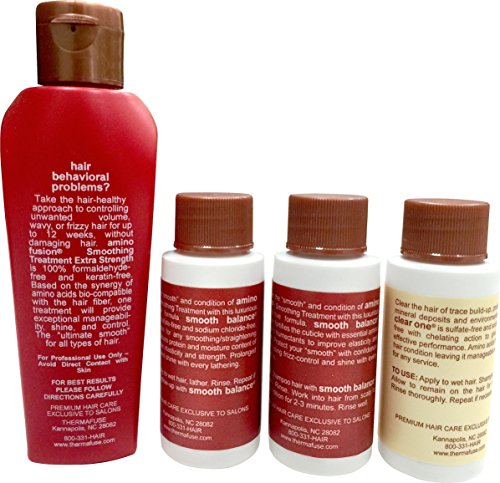 Thermafuse f450 Amino Fusion Extra Strength Smoothing Treatment Kit. Strongest Formaldehyde Free Treatment. Repairs & Straightens Up To 12 Weeks on Natural, Coarse, Thick, African or Curly Hair Types