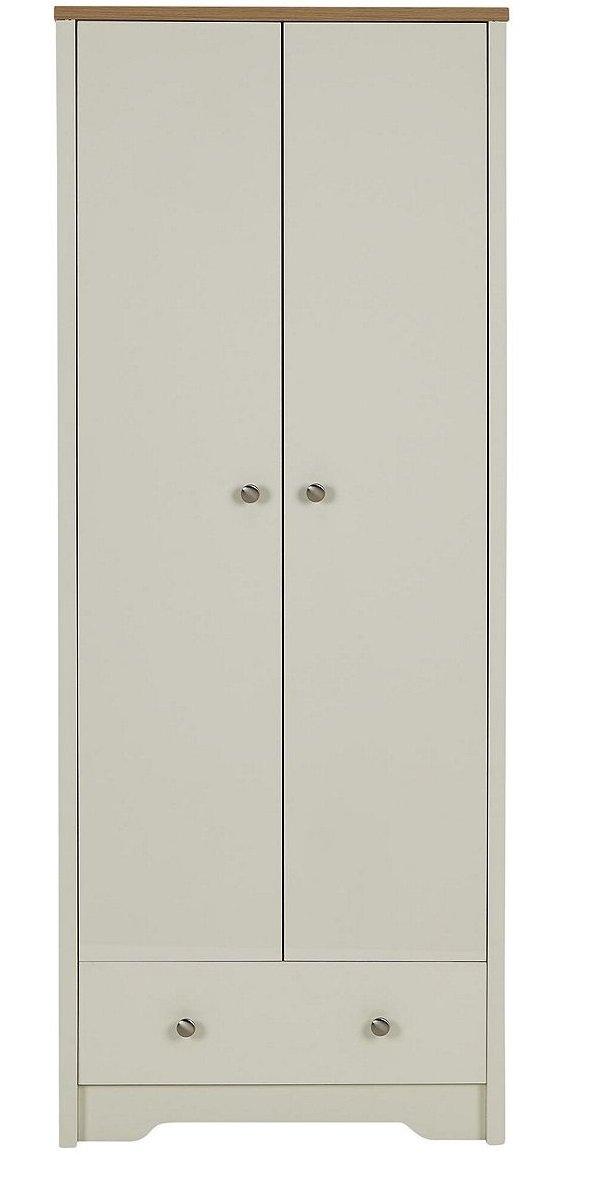 New Tesco Somerton 2 Door 1 Drawer Double Wardrobe Oak Effect
