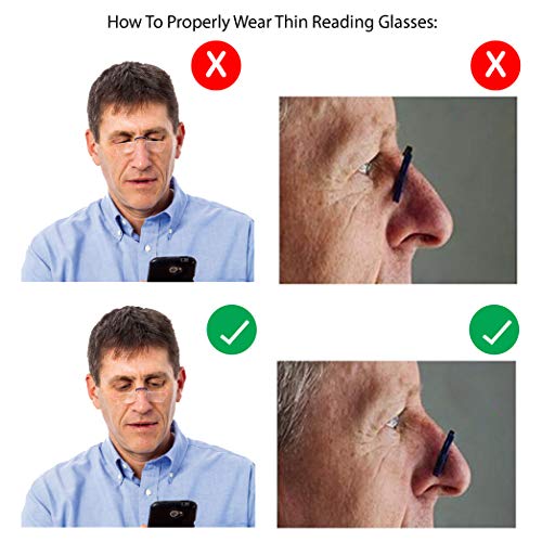 Noble Ultra Slim and Flat Reading Glasses Thin and Flexible Rimless (3