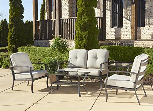 Cosco Products 88530dbtte 5 Piece Serene Ridge Aluminum Patio Furniture Conversation Set With Cushions And Coffee Table Dark Brown Amazon Ca Patio Lawn Garden