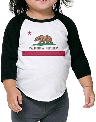 Saroyan Flag Of California Toddler Raglan T-Shirts Baseball Tee 3/4 Sleeve 2 Toddler
