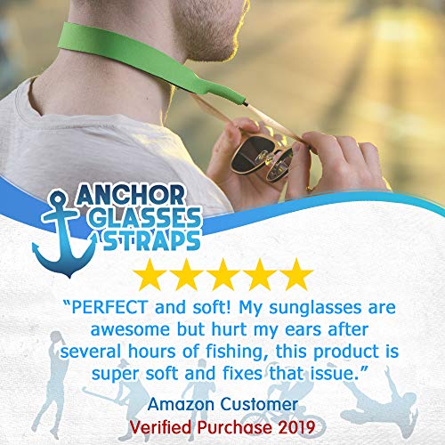 Sunglass Glasses Strap - 2 Pack Sport Eyewear Retainer - Anti Slip Fast Drying - Fits All (Black) - Thumbnail 6
