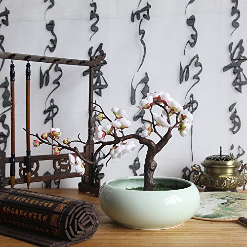 Alisy Plum Blossom Artificial Flowers, Silk Fake Flowers Floral for Home Bridal Wedding Bouquet Party Decor