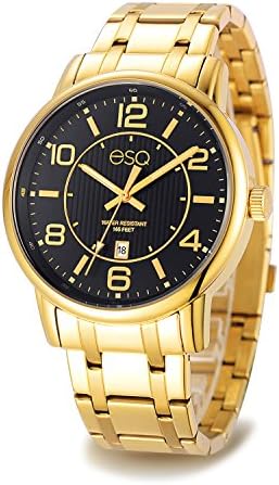ESQ E252 Gold IP Stainless Steel Bracelet Watch with Black Dial and Date Window