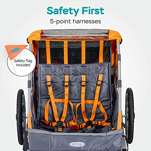 Instep Quick-N-EZ Double Tow Behind Bike Trailer, Converts to