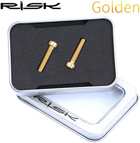 RISK 2PCS M6x23.5mm Bike Titanium Alloy Hollow Fixed Bolts MTB Hydraulic Disc Brake Caliper Oil Cylinder Bolts For Deore/Guide/XT