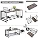 Coffee Table Modern Living Rooms Coffee Table Decor Folding No Assembly Wood Square Coffee Bar Table with 2-Tiers Storage Shelf Rustic Coffee Side Table, Walnut Black Industrial End