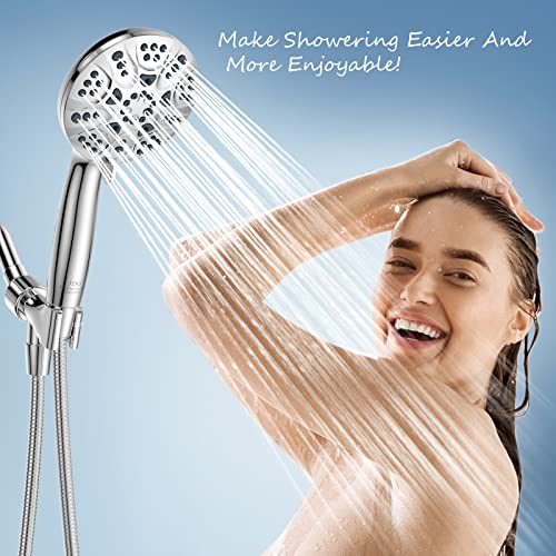 JDO Shower Head with Handheld, 6 Spray Settings High Pressure Hand Held