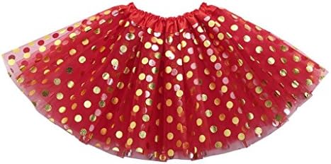 Sumen Baby Girls Gold Polka Dots Ballet Skirts Infant Fancy Party Tutu Tulle Skirt