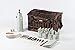 Picnic Beyond Wicker & Wood Picnic Basket for 4 PB1-3383A 32pcs Dar Brown Color Wine Bag Cheese Sets
