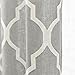 jinchan Curtains Grey Linen Living Room Drapes Light Filtering Moroccan Tile Print Drapes Bedroom Curtain Flax Textured Geometry Lattice Grommet for Dining Room 108 Inch Length 2 Panels