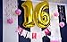 Sterling James Co. Sweet 16 Birthday Banner - Sweet Sixteen Decorations, Party Favors, Supplies, Gifts, Themes and Ideas - Milestone Happy Birthday Decorations