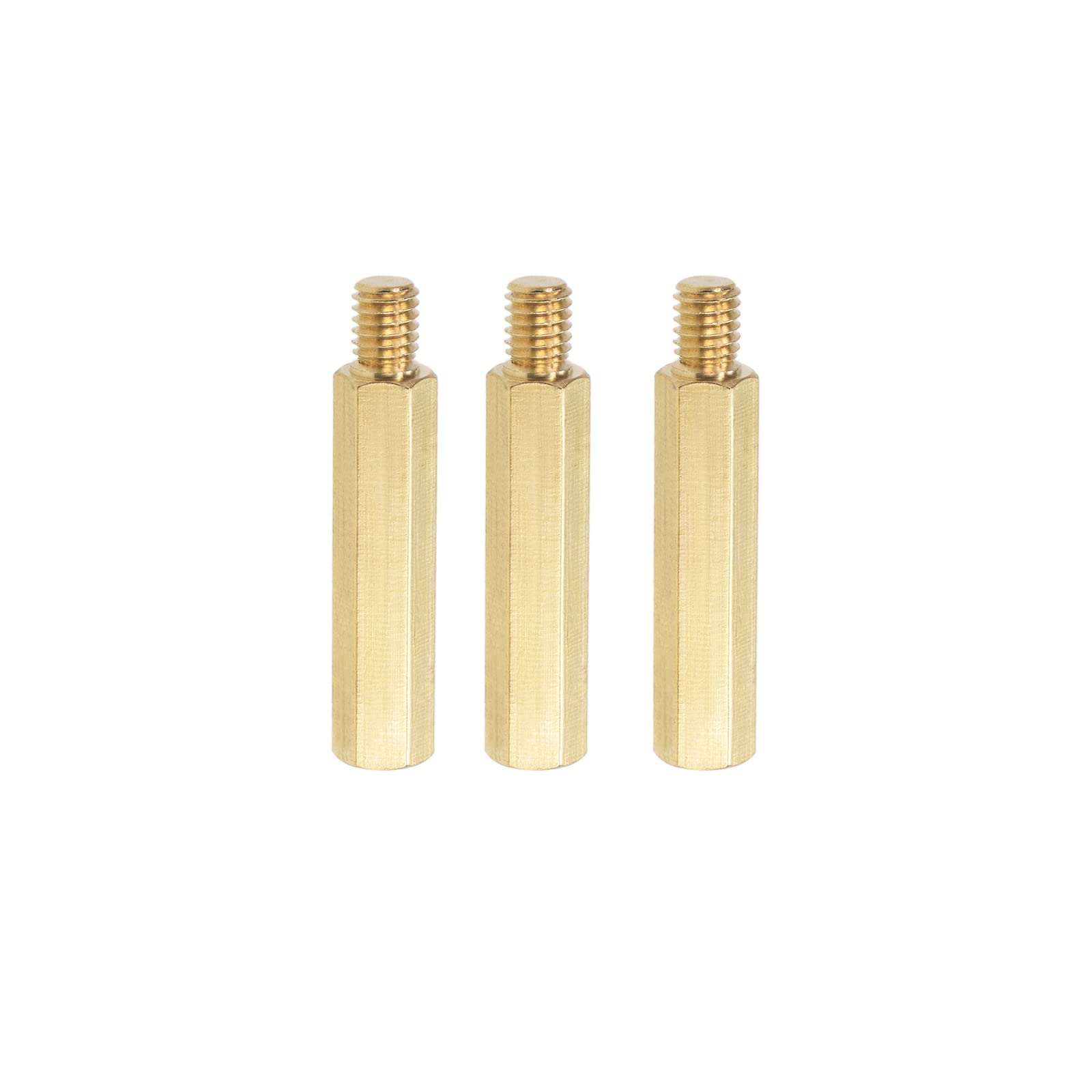 YOKIVE 3 Pcs M6 Standoff Screws, Brass Hex PCB Standoffs, Keep Height Consistent, Great for Motherboard (Gold Tone, 35mm+8mm)