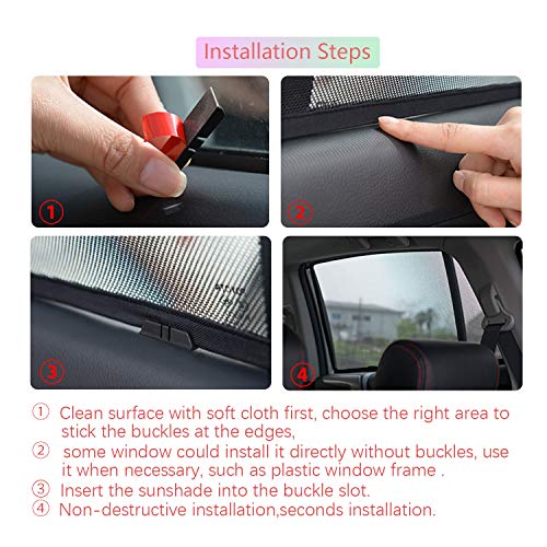 LFOTPP Car Window Sun Shade for 2018-2019 CR-V, Sunscreen Mesh Curtain Magnet Type, Premium Breathable Mesh Sun Shield, Protect Baby/Pet from Sun's Glare & Harmful UV Rays - Thumbnail 6