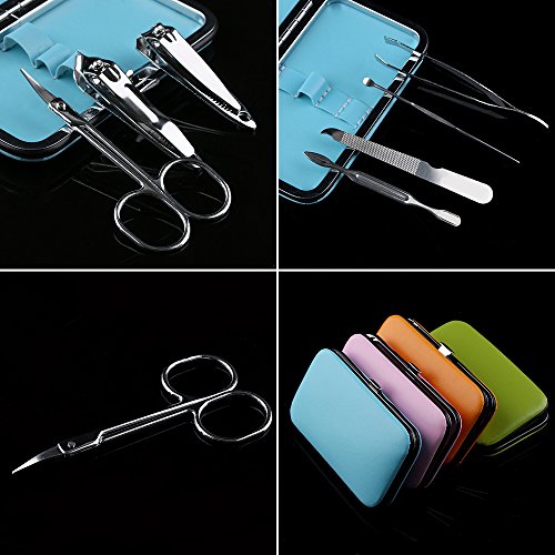 Dealglad 7pcs Stainless Steel Nail Care Personal Manicure & Pedicure Set ,Nail Clippers Scissors Travel & Grooming Kit Tool (Rose)