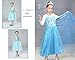 Yosbabe Princess Elsa Cinderella Dress up Accessories Blue Party Favors 5 Pcs Gifts Set - Gloves Tutu Dress Tiara Crown Wig and Wand