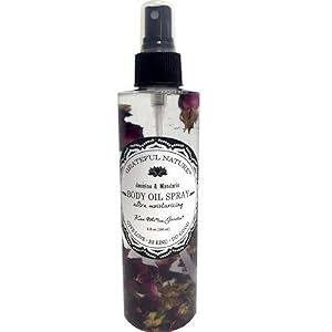 Kiss Me in The Garden - Grateful Nature Body Oil Spray with Rose Petals - 8 OZ Bottle - KISS00114