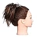 Fluffy Tousled Scrunchie Hair Bun With Elastic Rubber Band Premium Wrap On Hair Extensions Updo Chignon Donut Messy Ponytail Hairpiece Synthetic Wavy For Women(LIght Auburn Mix Dark Brown)