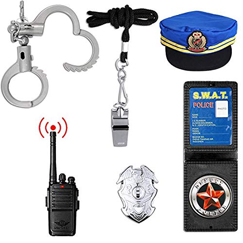 Sepco Police Officer Costume for Kids Role Play Kit with Cop Dress Up Costume Accessories, Ages 3-6 yrs Blue