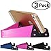 HONSKY 3 Packs of Pocket-sized V Smart Phone Holder, Tablet Stands for Most Android Smartphones, Tablets, E-readers, Durable Plastic Body - Rose Red, Deep Blue, Black