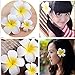 TangTanger 50 Pcs Hawaiian Foam Artificial Plumeria Hawaiian Flower Petals for Wedding Party Decoration