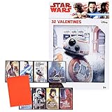 Valentines Day Classroom Exchange Gift | Disney Star Wars May The Force Awakens Valentine | 32 Valentines Teachers Card Included | 8 Fun Design Kids DIY DayCare Homeschooling Sunday School