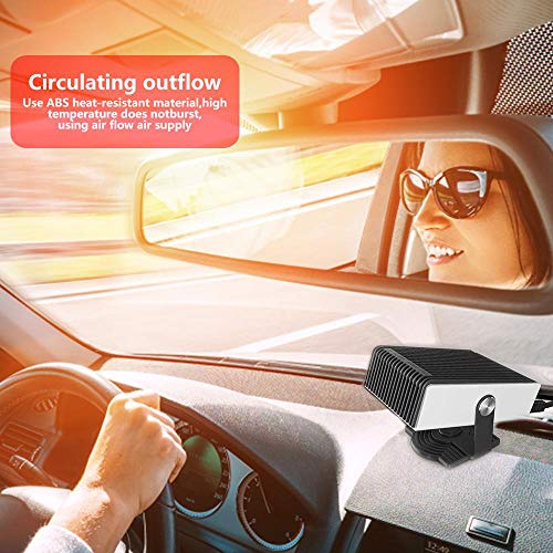 Lesgos 24V Portable Car Heater, 150W 2 in 1 Vehicle Windshield Defogger Defrostere, 30s Fast Heating Auto Ceramic Heater Cooling Fan Plug in Cigarette Lighter for Automobile Trucks RV SUV - Thumbnail 4