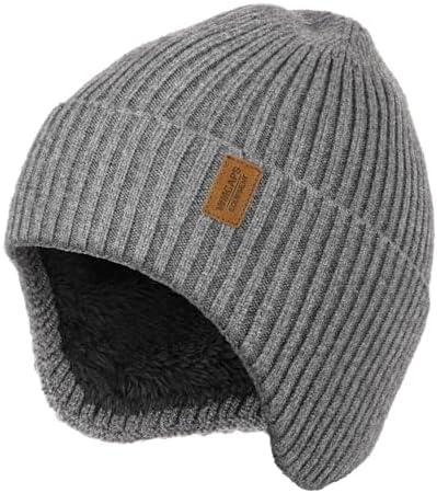 HAMUNI Winter Fleece-Lined Beanie with Earflaps, Warm  display picture 2