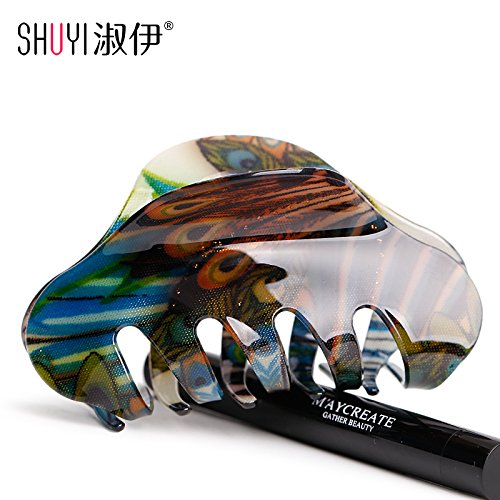 usongs Peacock pattern clip hair accessories plate made large ruggedness bath gripper plate made hair grasping hair No