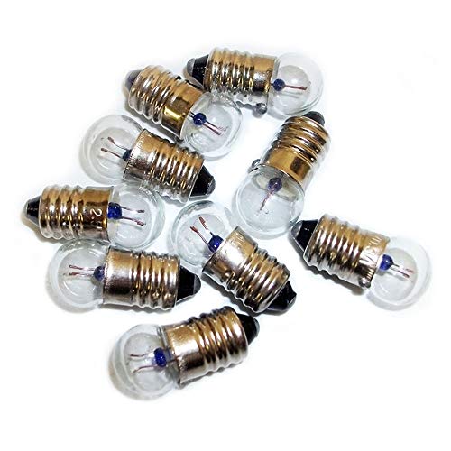 TOTOT 10pcs E10 Mini Light Bulbs 2.5V 0.3A Physical Electrical Experiment Screw Base Indicator Light Incandescent Bulb Old-Fashioned Flashlight Lamp