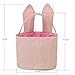 Easter Egg Basket for Kids Bunny Burlap Bag to Carry Eggs Candy and Gifts (Pink)