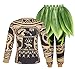 AmzBarley Ocean Adventure Costume for Boys Halloween Cosplay Role Play Kids Long Sleeve Loose Fit 2-Pieces Outfit Set with Leaf Skirt Size 6 5-6Years