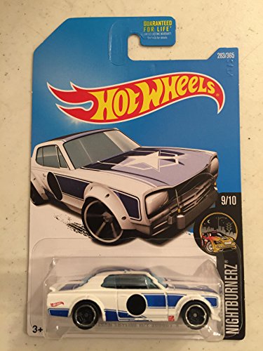 Hot Wheels 2017 Nightburnerz Nissan Skyline H/T 2000GT-X, 283/365 White