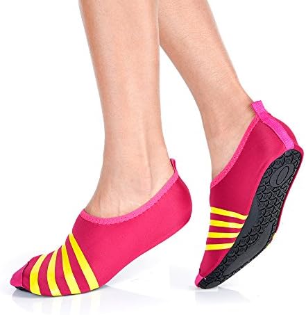 Flexible Barefoot Water Skin Shoes for Beach Swim Surf Yoga Exercise (Small 6-6.5 B(M), Pink)
