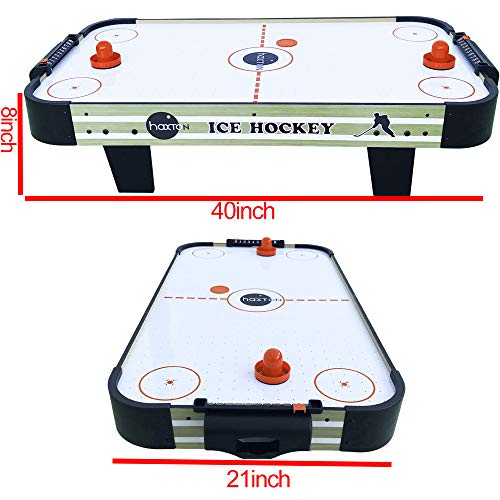 haxTON Air Hockey Table for Game Room Table Top Air Hockey Sets w/ 2 Pucks, 2 Pushers 40 Inches Air Hockey Table for Kids