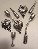 Set of 15 Antique Silver WINE LOVERS Push Pins, T809AS