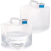 Nexboraque 2 Pack 5.3 Gallon Collapsible Container with Spigot, Foldable Water Jug Portable Camping Water Storage Carrier Jug for Outdoors Hiking Backpack & Emergency, Food Safe