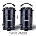 VIBELITE LED Collapsible Portable Outdoor Lantern with Flashlight, Black (Pack of 2)