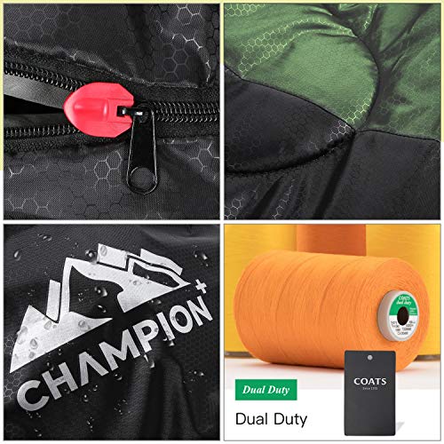 ChampionPlus Sleeping Bag for Adults & Kids, Boys and Girls - 3 Season Warm & Cool Weather - Summer, Spring, Fall, Compact Sleeping Bags Lightweight，Camping/Hiking/Backpacking, Green