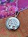 Aromatherapy Necklace -Tree of Life Design - Essential Oils Diffuser Jewelry 25mm Diameter Surgical Stainless Steel Locket/ Pendant w/ 24” Chain+17 Aromatherapy Refill Pads - Silver