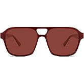 HERJOUR Retro Trendy Square Polarized Aviator Sunglasses Womens Mens 70s Classic Vintage Oversized Sun Glasses AR82380