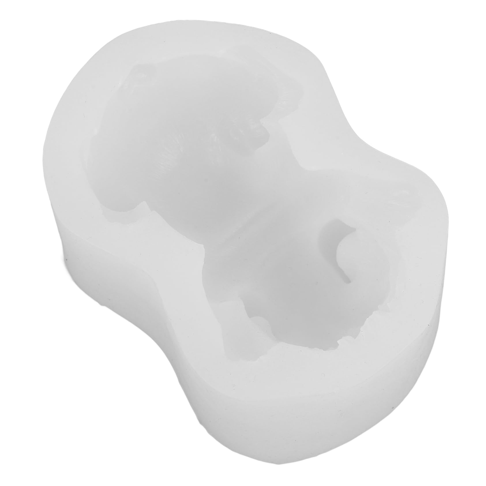 NUOBESTY French Dog Mold French Dog Silicone Mould 3D Fondant Cake Baking Mould Chocolate Candy Soap Lotion Bar Polymer Clay Making White