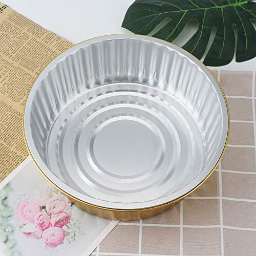 Disposable Round Aluminum Pans 15 Pack, Beasea 10 Inch Extra Deep