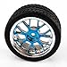 SkyQ Y Spoke RC 1/10 Scale Car On Road Tires Tyre and Wheel Rims Blue Plated 4pcs
